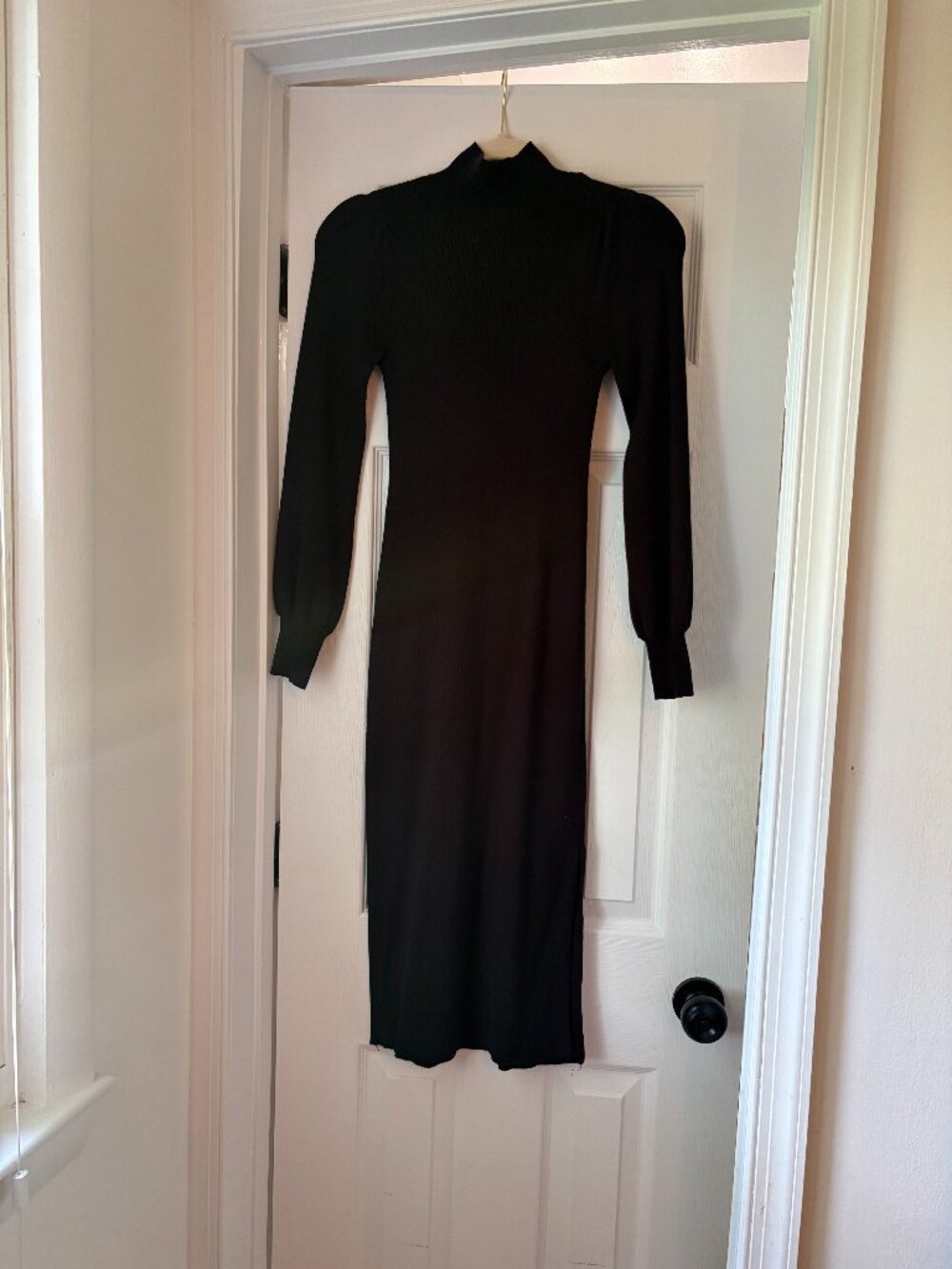 LOFT Black Long Sleeve Mock Neck Sweater Dress XS Petite